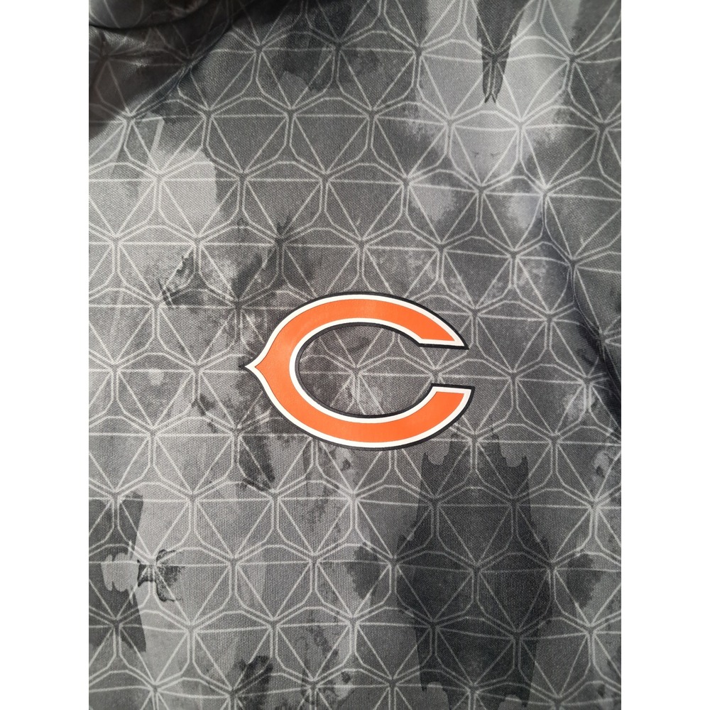 Chicago Bears Reebok Full Zip Hoodie Mens L Grey NFL Onfield Geometric Pattern - Picture 5 of 13
